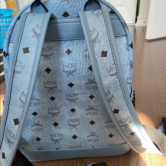 MCM stack sided backpack Medium denim light blue - Picture 5 of 7